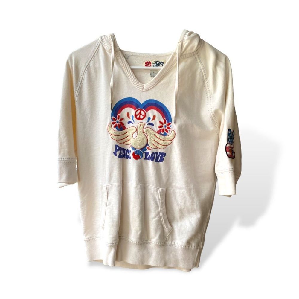 Lucky Brand "Peace & Love" Vintage Hoodie
